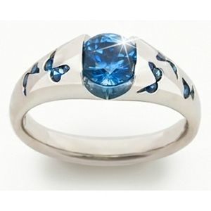 Blue Sapphire Silver Plated Butterfly 🦋 Ring